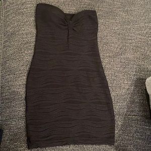 Black strapless dress